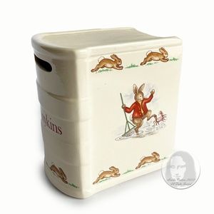 Royal Dalton Bunnykins Savings Bank Porcelain Peter Rabbit Book Vintage 80s